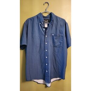 Cinch Shirt Mens‎ Sm Blue Print Button Down Short Sleeve Western MTW1704065